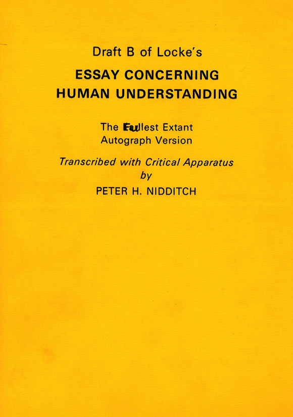 A Essay Concerning Human Understanding. 