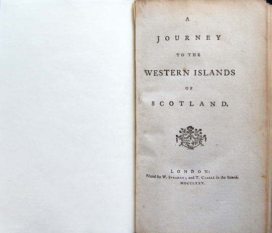 A Journey to the Western Islands of Scotland. 
