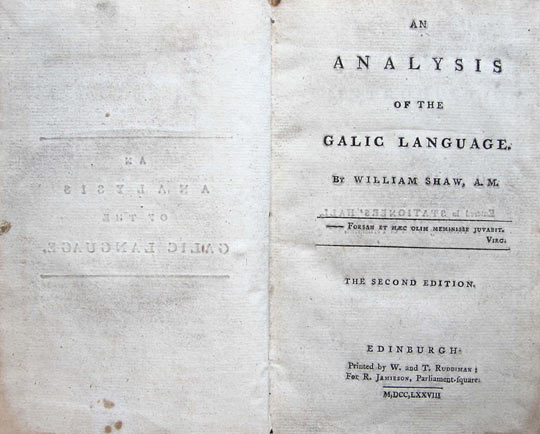 An Analysis of the Galic Language. 