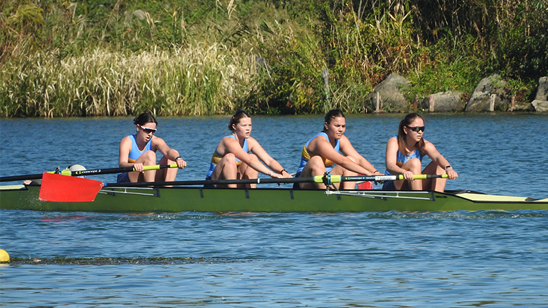 OURC rowers from left, Hannah Wylie, Olivia Studholme, Messina Su’a, Madison Neale and (unseen) coxswain Ella Hansen.
