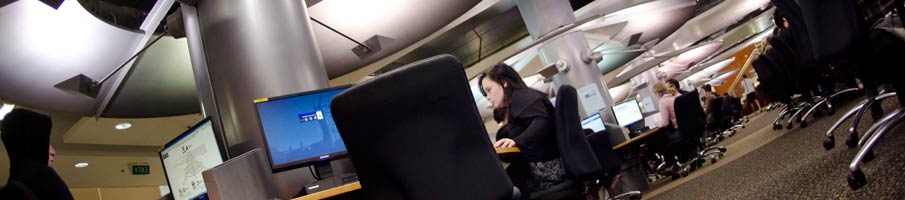 Students working in the Central Library