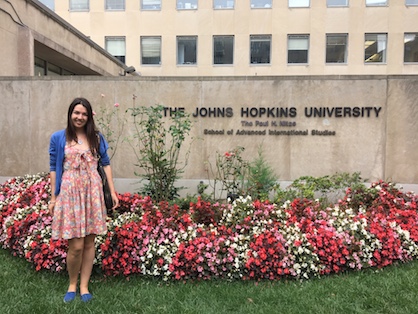 Anna Woods Image outside John Hopkins Uni
