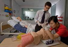 Students practice their skills at the University of Otago Christchurch Simulation Centre - Photo courtesy of The Press