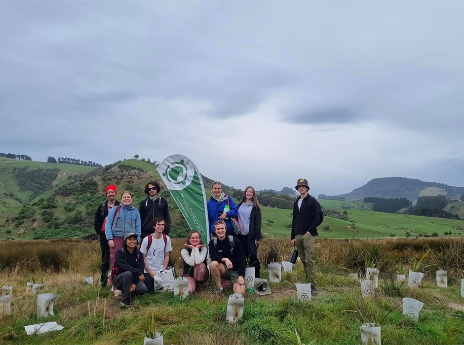 AAPES members working at planting trees with the HALO project 