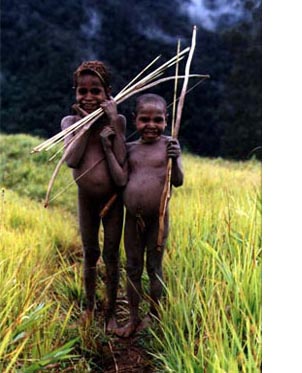 Local Moni children in the highlands of West Papua.