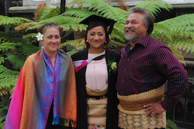 Alapasita Teu with family at graduation image