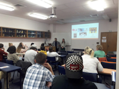 Visitors from Colorado State University enjoy a presentation