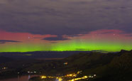 Aurora Australis over the Port Hills - no filter (it was this amazing!). (July 2017)<br />Photo: Catherine Watson
