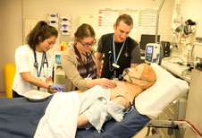Image courtesy of Star Media - Medical students assess a sick Alex in the Simulation Centre