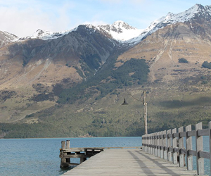 Beautiful scenery of uplifted mountains and erosional processes in action, Glenorchy, New Zealand.