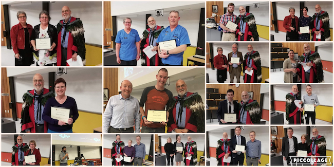Bioethics collage of Professor Campbell and award winner images