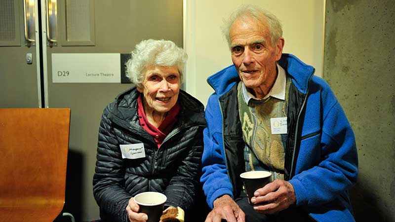 two people standing