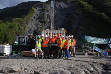 The drilling crew and geologists working the shift when the fault was penetrated with the core containing the fault 226px