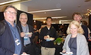 Picture of Professors Kurt Krause and David Murdoch (Otago University); Richard Kingston (Auckland University); Dr Lawrence Lee (UNSW) and Professor Catherine Day (Otago University) at the QMB ID 2017 meeting