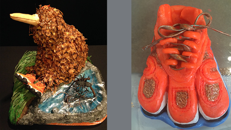 Kiwi bird cake and shoe