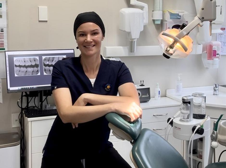 Oral Health Therapist Georgie McKenzie.