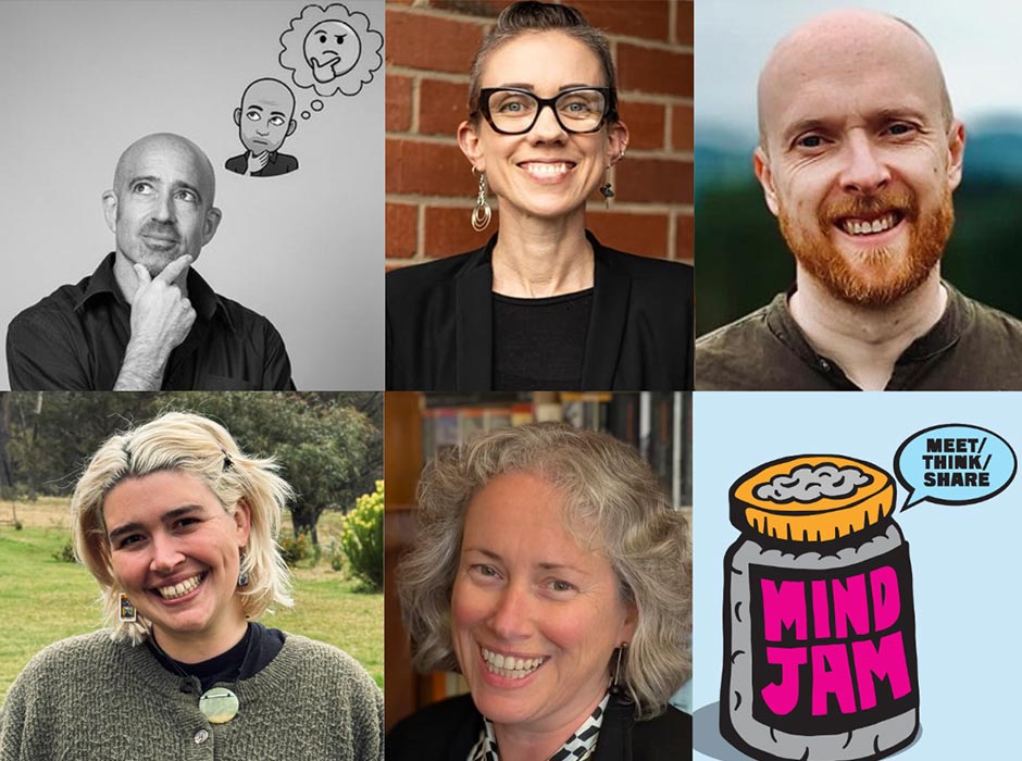 A montage of people who will be talking at Mind Jam.