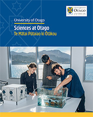 Sciences
    at Otago front cover (web) 2021 