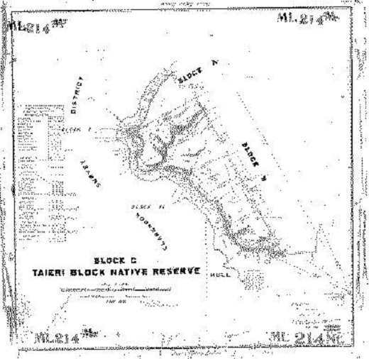 Native land court plan of Taieri Native Reserve