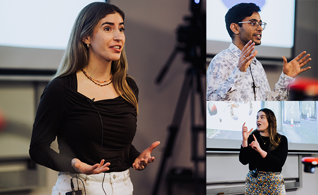 Otago University 3MT winners Yasmin Nouri Rajesh Nautiyal Katie Fenton image