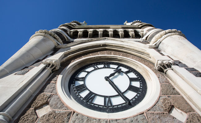University of Otago Clocktower clock face image