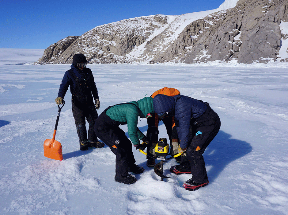 researchers in antarctica conducting research