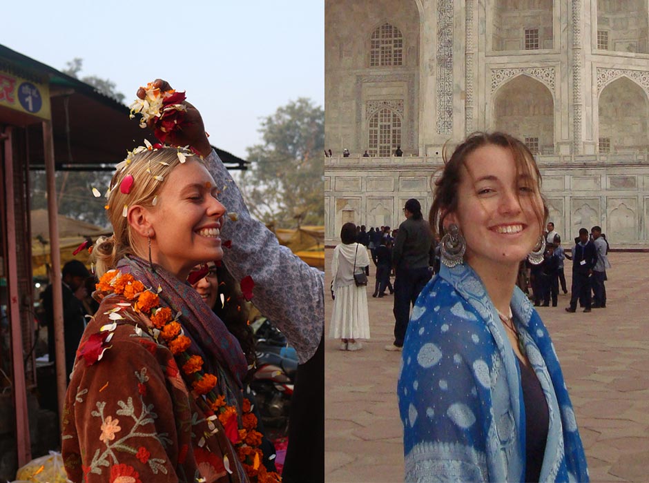 A composite photo of two young women in India.