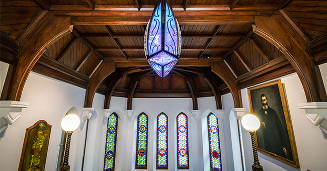 A picture of the interior of the Clocktower building.