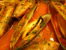 Mussels with rouille
