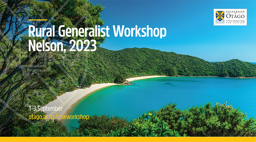 Rural Generalist Workshop Nelson 1 to 3 September 2023 banner image