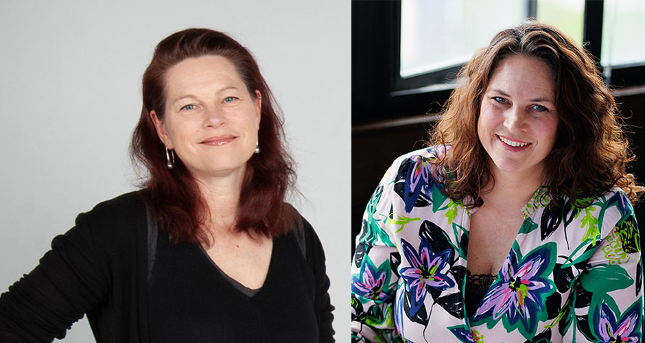 Two women are pictured in a composite image.