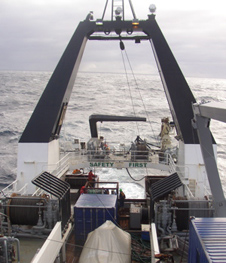 Looking out the back of the RV Tangaroa