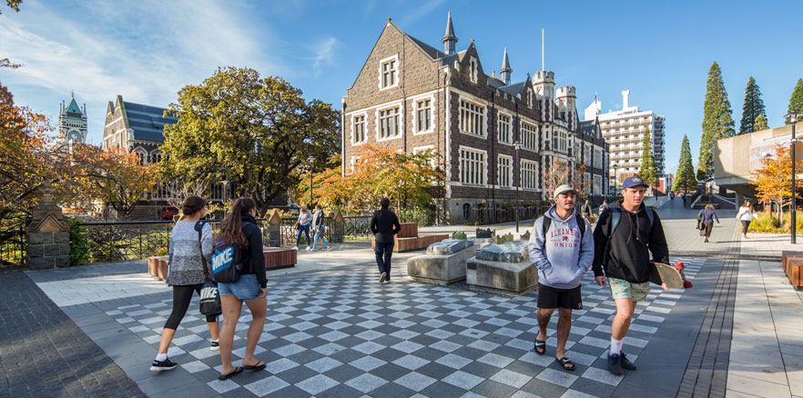 Students walking on Otago University Campus