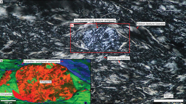 Antigorite clast enclosed in lizardite image