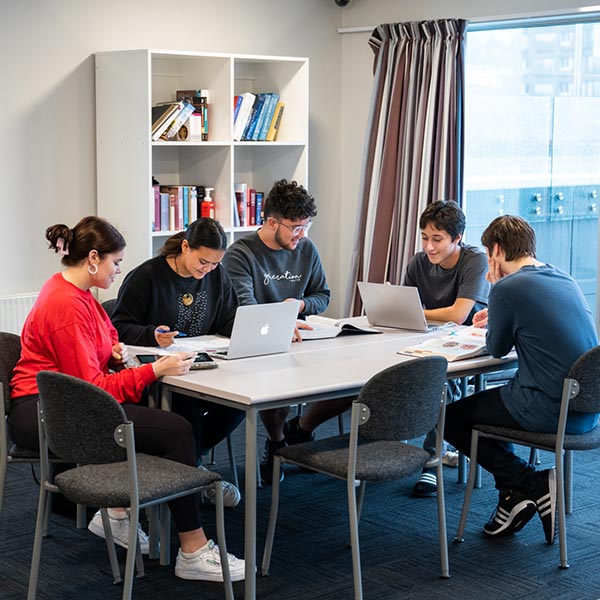 Te Rangi students studying in college library