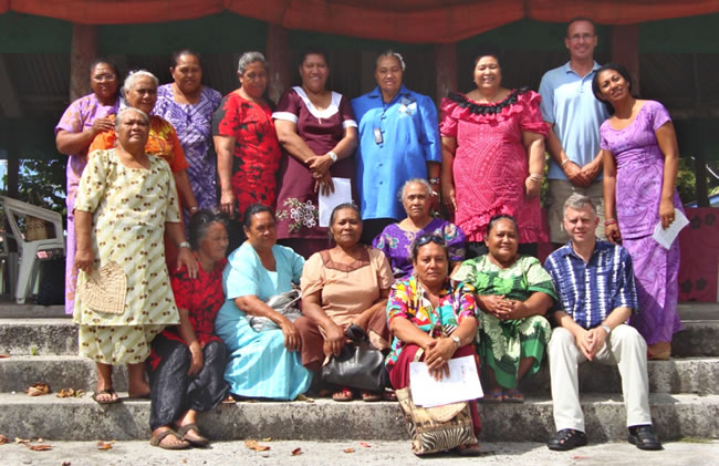 Professor Philip Hill with project partners in Samoa