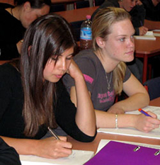 Girls studying