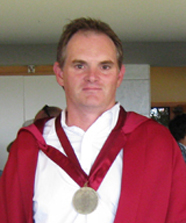 Mark Hampton with teaching medal
