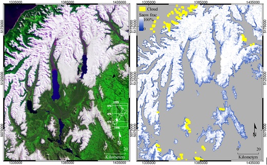 Mapping subpixel snow fraction from MODIS data