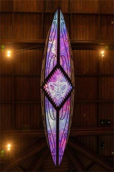 Waka sculpture in Clocktower Building main stairwell image