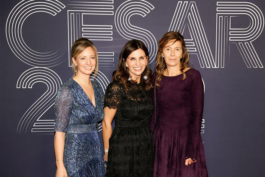 Anna Marsh and two other people at Cesar awards