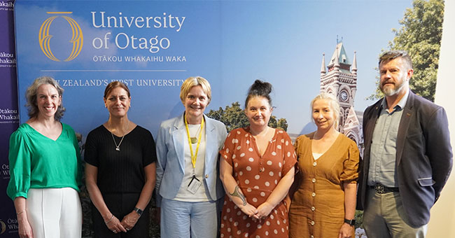 Associate Professor Ailsa McGregor, Professor Suz Pitama, PVC Associate Professor Megan Gibbons, Professor Julia Horsfield and Professor Paul Cooper at an even celebrating their community partners.