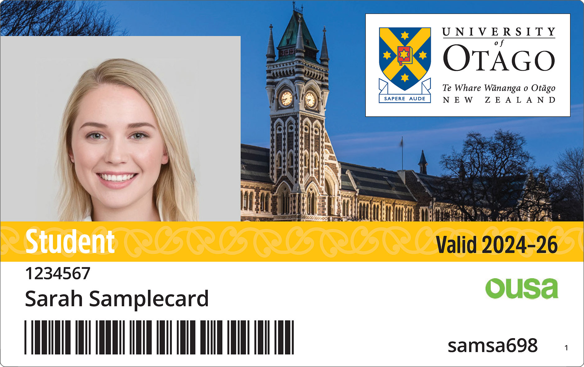 Student ID Card Front face image
