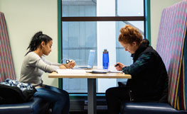 University of Otago international students studying together. Image.