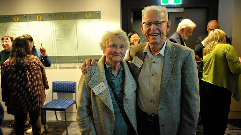 two people standing