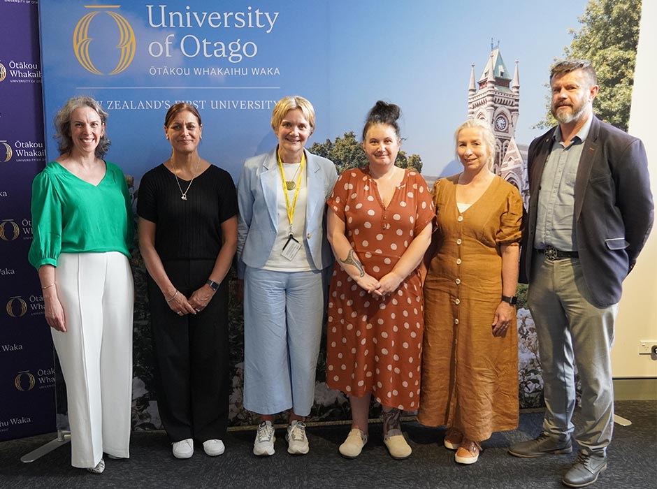 Associate Professor Ailsa McGregor, Professor Suz Pitama, PVC Associate Professor Megan Gibbons, Professor Julia Horsfield and Professor Paul Cooper at an even celebrating their community partners.