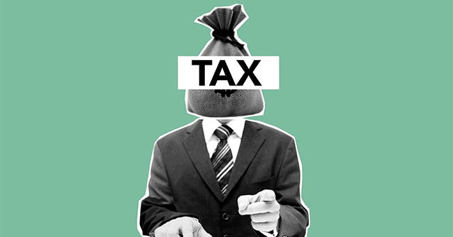 Computer generated graphic of tax man pointing finger thumbnail