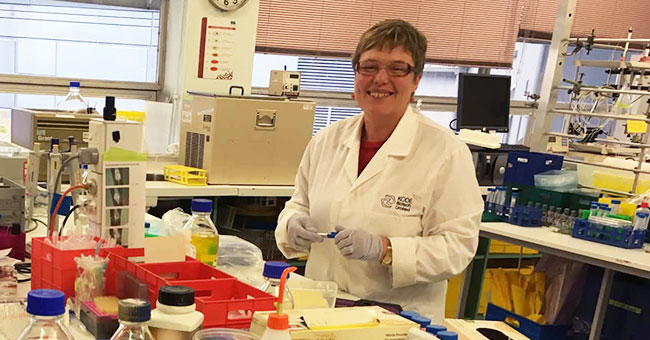 Holly-Perry in a laboratory