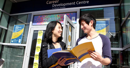 Two students outside the Career Development Centre image