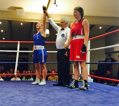 physio_honours sarah martin in boxing ring 2018